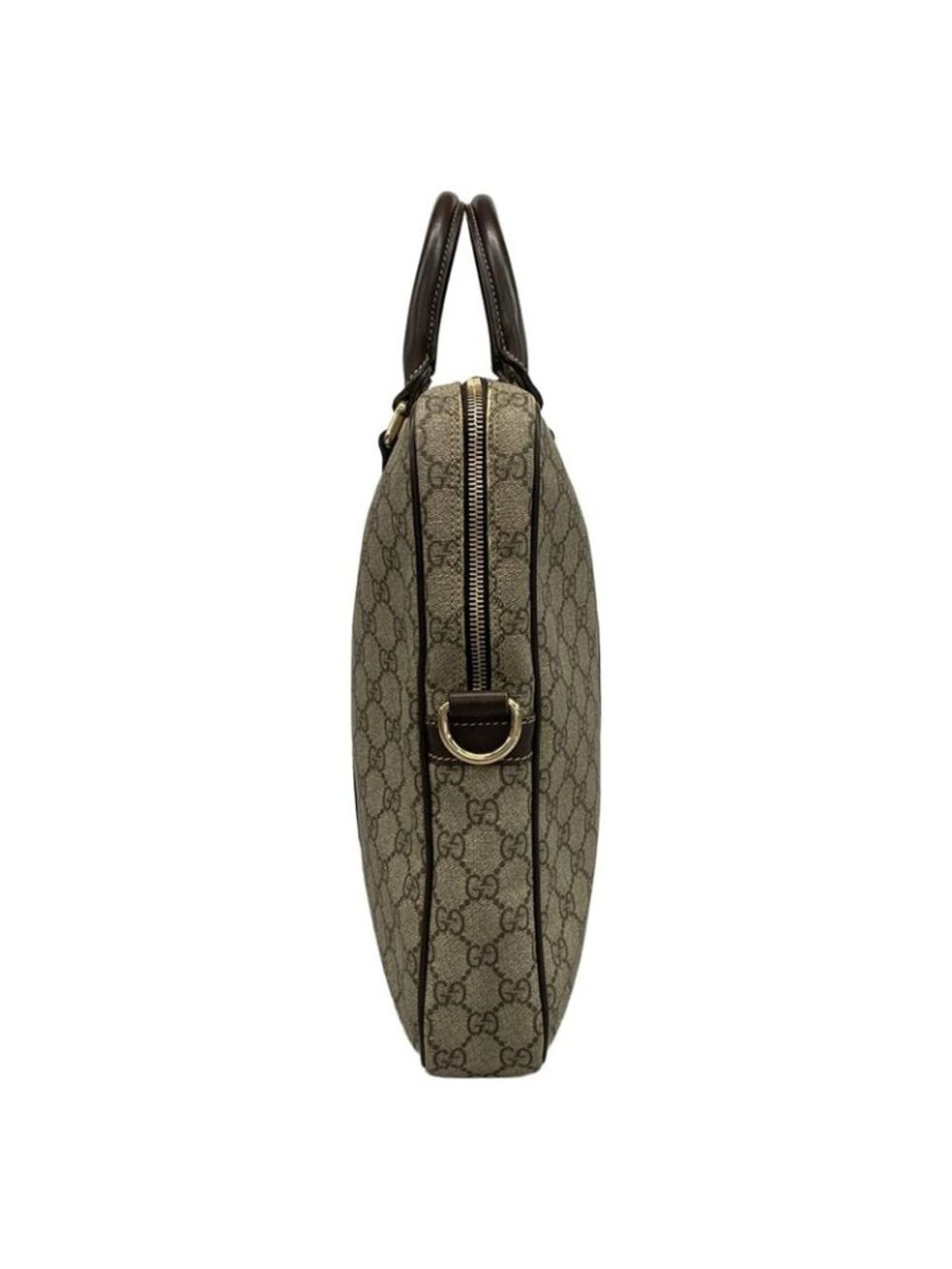 ★SOLD★ Gucci Business Bag GG Plus Supreme Dark Brown Beige No Lock Leather - Picture 2 of 15